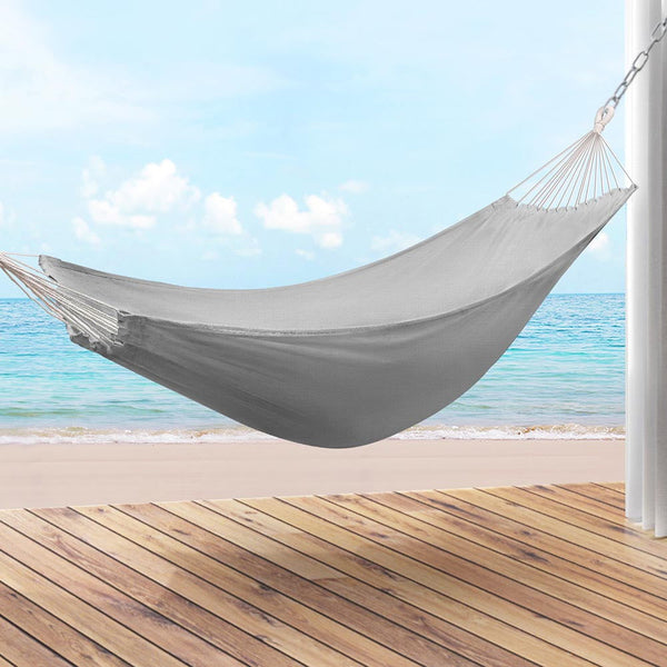 Gardeon Hammock Bed w/ Travel Bag Outdoor Lounge Chair Grey Gardeon