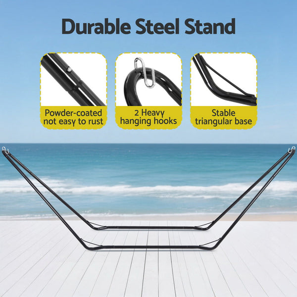 Gardeon Hammock Bed Stand Steel Frame Outdoor Garden Awezingly
