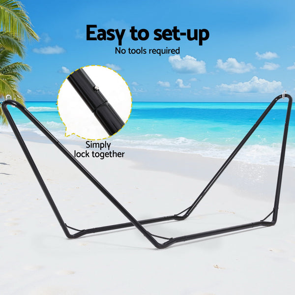 Gardeon Hammock Bed Stand Steel Frame Outdoor Garden Awezingly