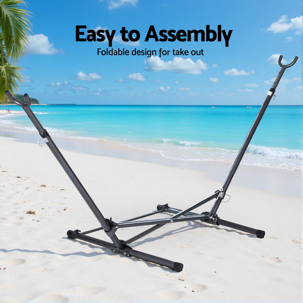 Gardeon Hammock Bed Stand Steel Frame Outdoor Indoor Awezingly