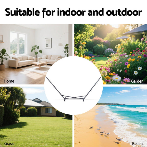 Gardeon Hammock Bed Stand Steel Frame Outdoor Indoor Awezingly