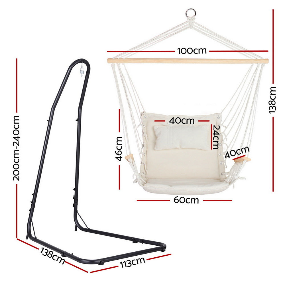 Gardeon Hammock Chair with Heavy Duty Steel Stand Gardeon