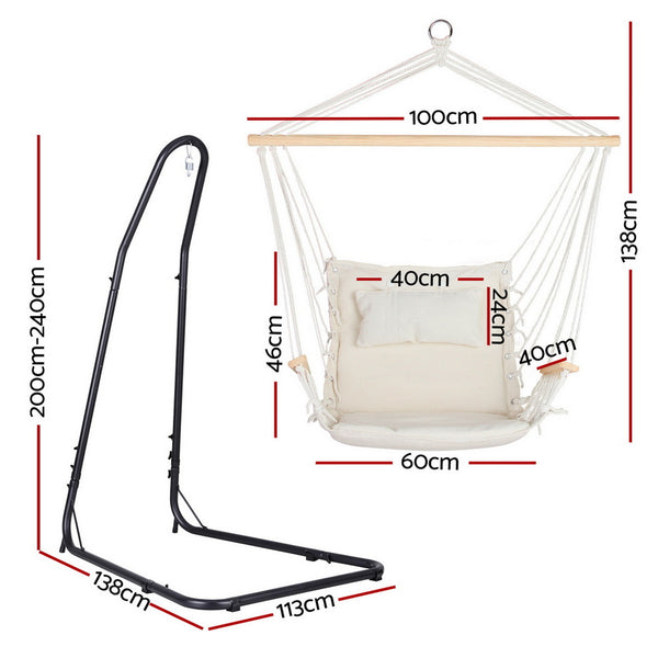 Gardeon Hammock Chair with Heavy Duty Steel Stand Gardeon