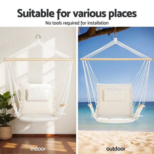 Gardeon Hammock Chair with Heavy Duty Steel Stand Gardeon