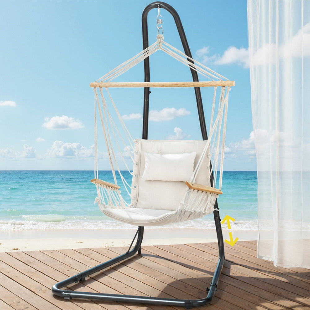 Gardeon Hammock Chair with Heavy Duty Steel Stand Gardeon