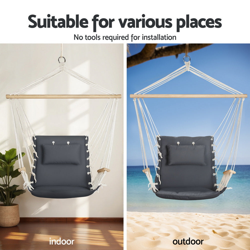 Gardeon Hammock Chair with Heavy Duty Steel Stand Gardeon