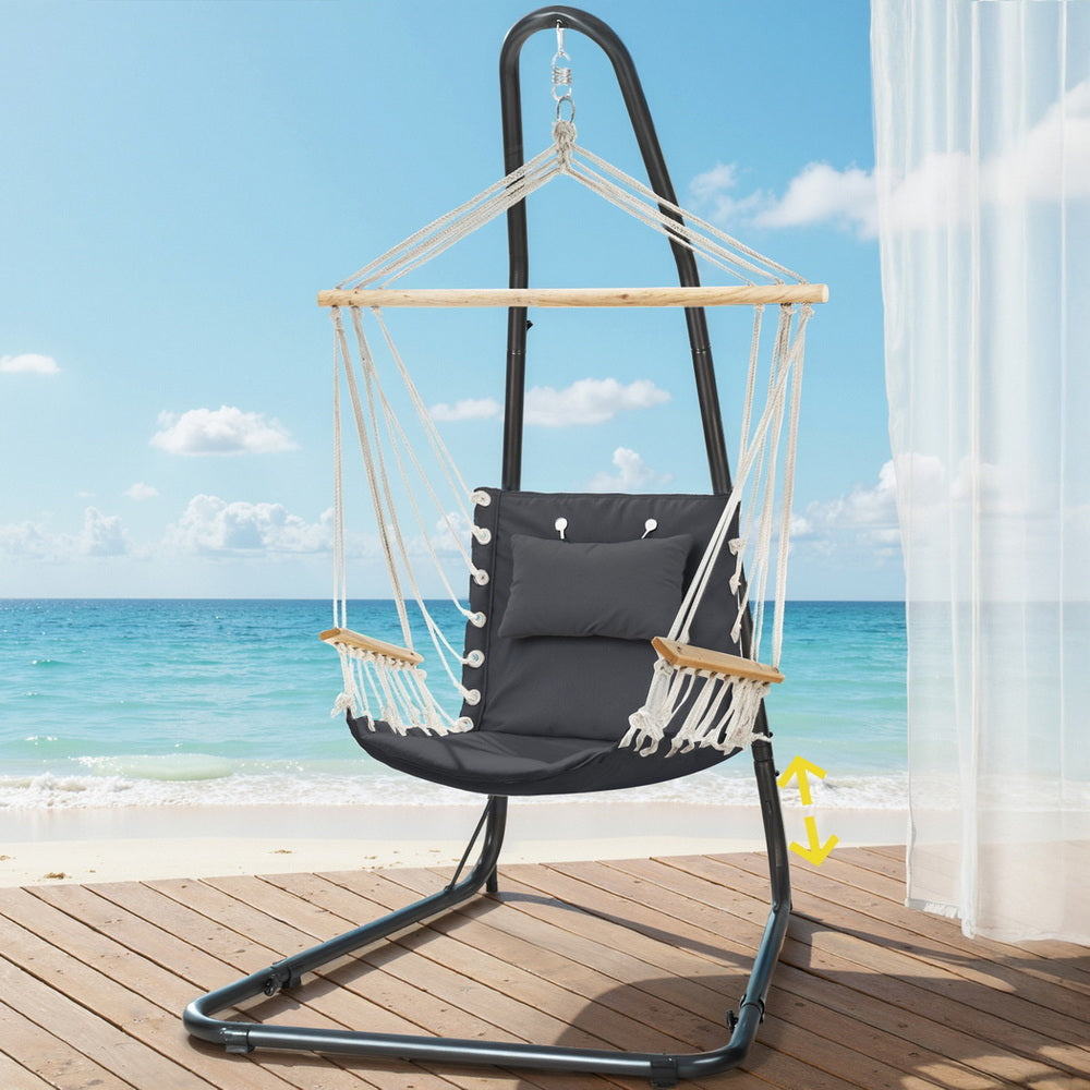 Gardeon Hammock Chair with Heavy Duty Steel Stand Gardeon