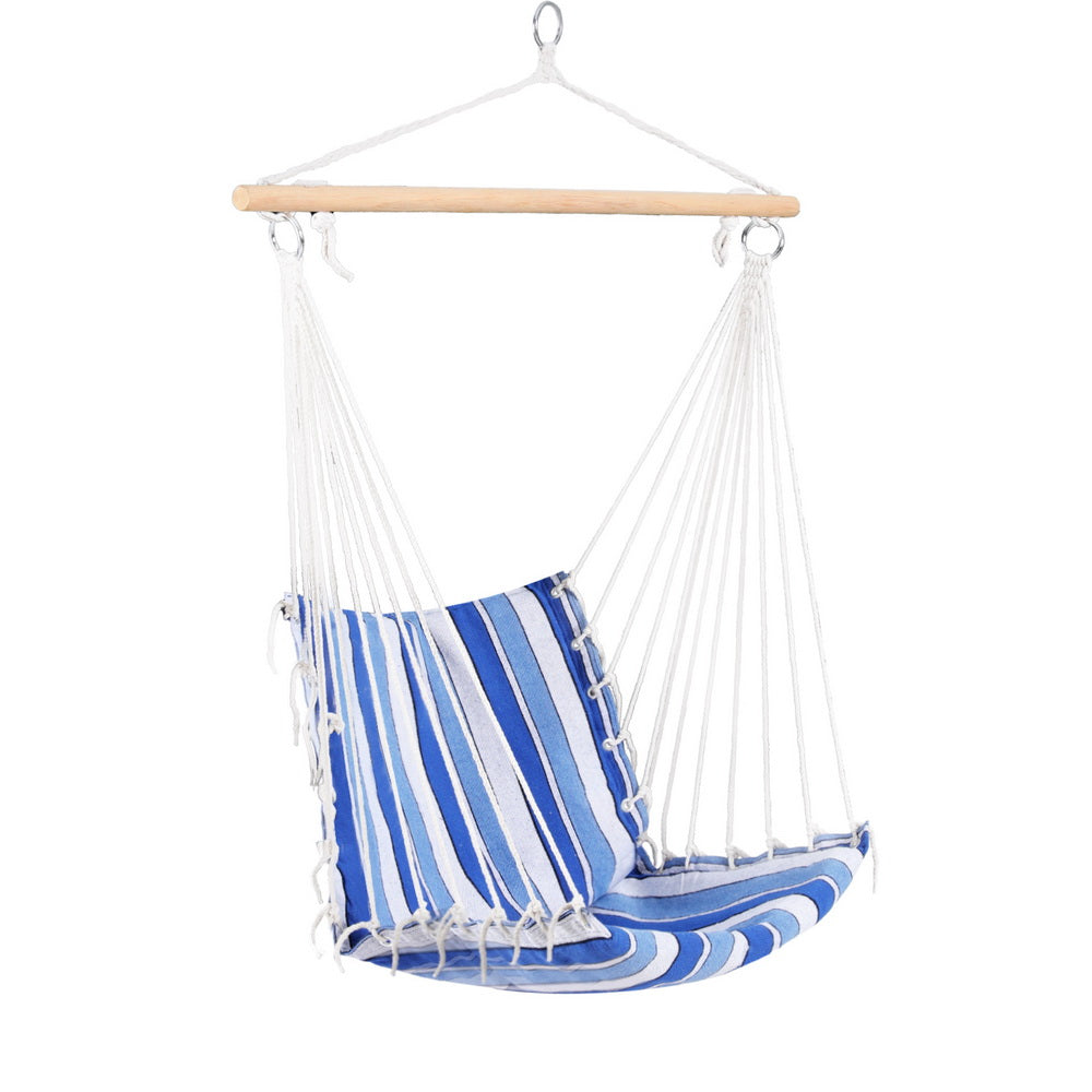 Gardeon Hammock Chair Swing Camping Blue Gardeon