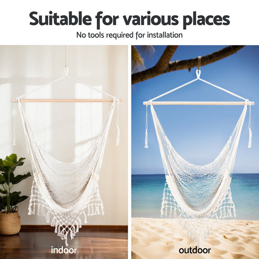 Gardeon Hammock Hanging Chair with Heavy Duty Steel Stand Gardeon