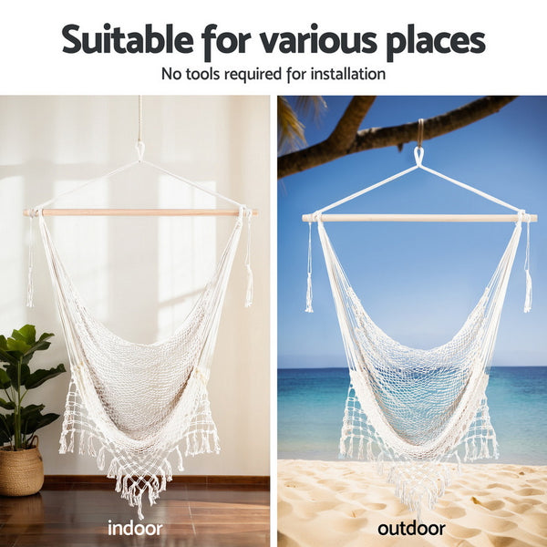 Gardeon Hammock Hanging Chair with Heavy Duty Steel Stand Gardeon
