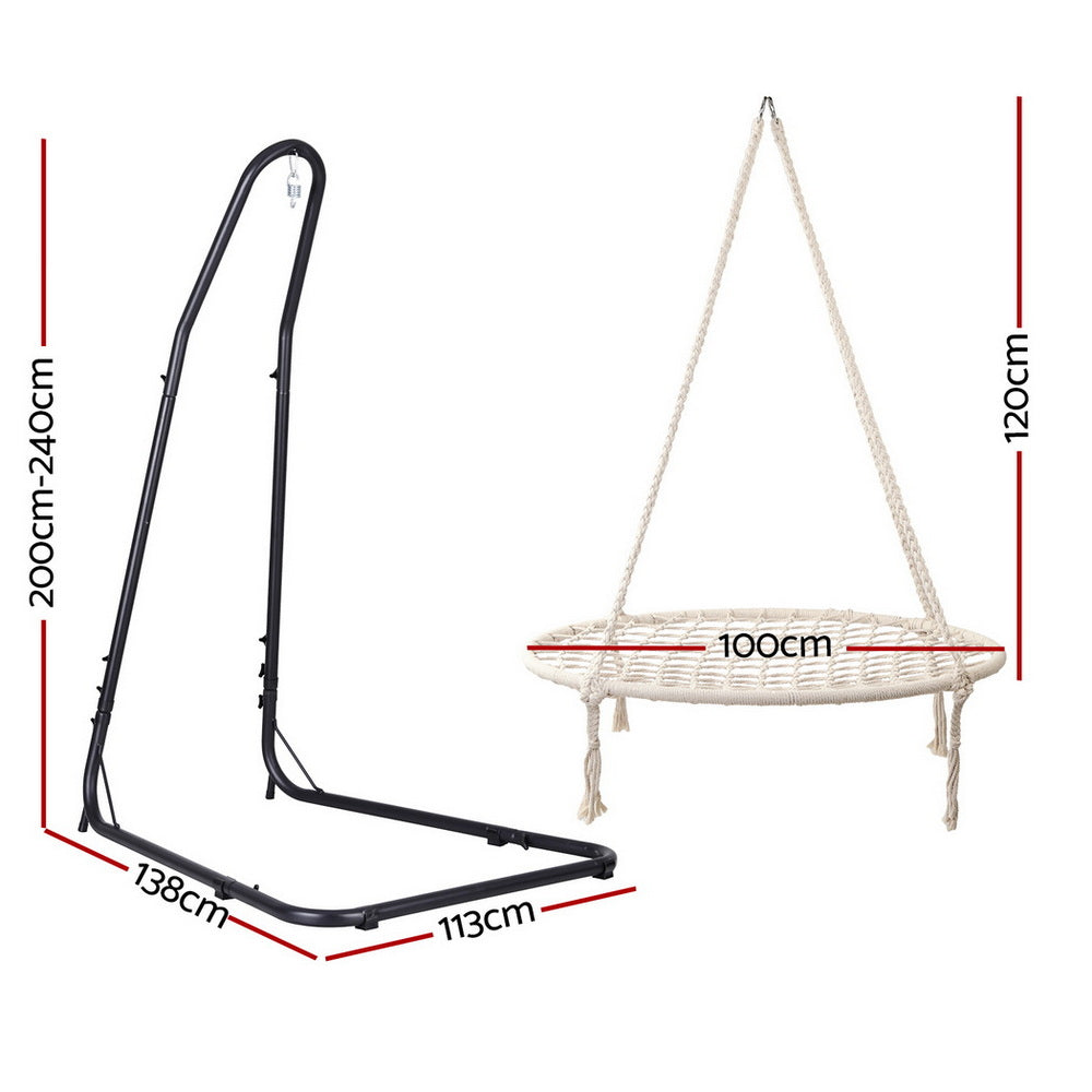 Gardeon Hammock Hanging Chair with Steel Stand Gardeon