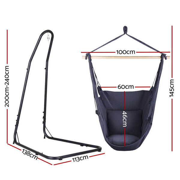 Gardeon Hammock Chair with Heavy Duty Steel Stand Gardeon