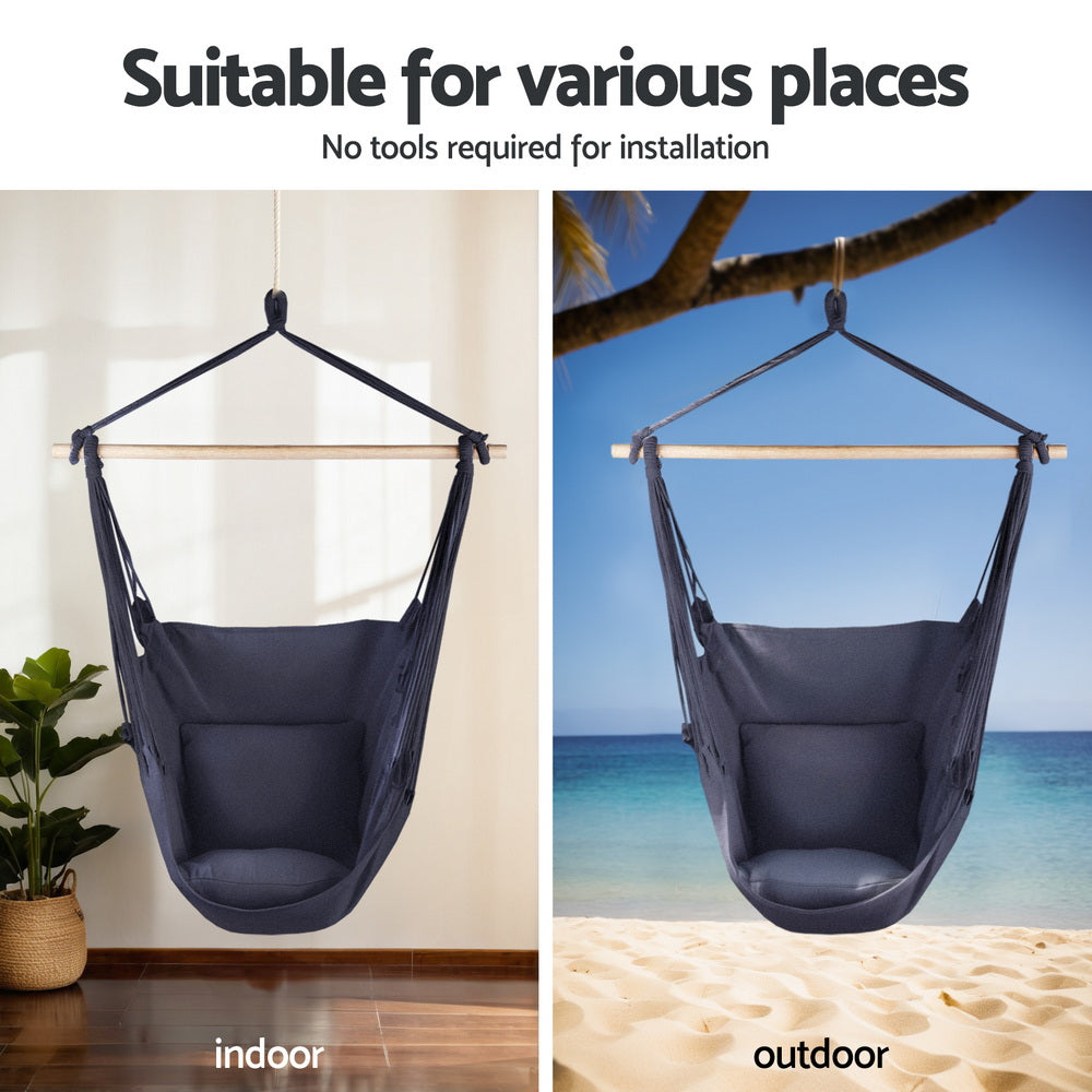 Gardeon Hammock Chair with Heavy Duty Steel Stand Gardeon