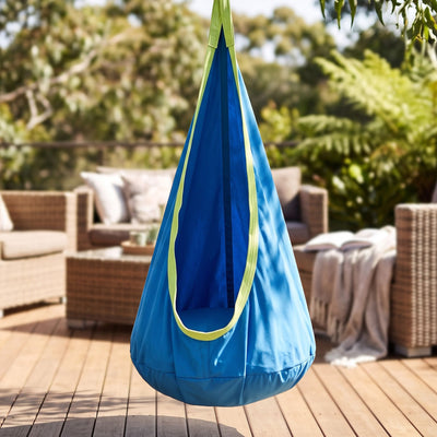 Gardeon Kids Hammock Chair Camping 70cmx150cm with Cushion Storage Bag Blue