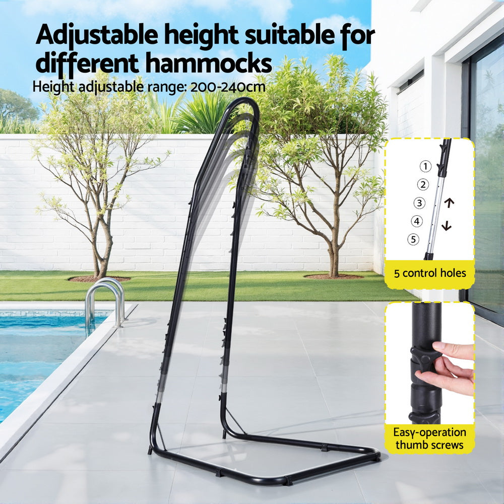 Gardeon Hammock Chair Stand Heavy Duty Steel Frame Black Awezingly