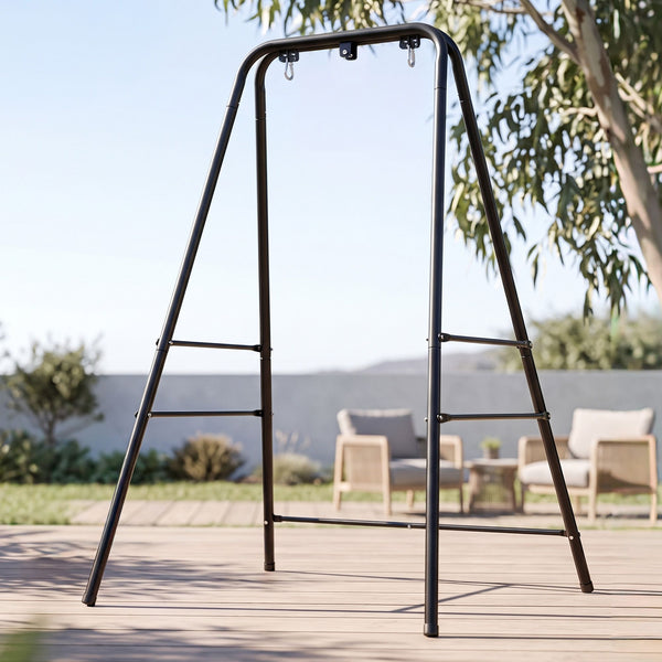 Gardeon Hammock Stand 135cm x180cm Steel Frame for Hanging Chairs Black Awezingly