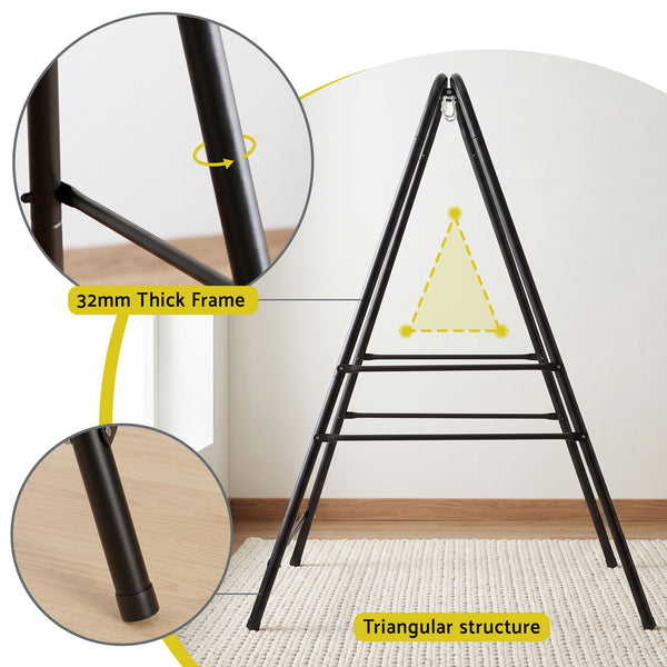 Gardeon Hammock Stand 135cm x180cm Steel Frame for Hanging Chairs Black Awezingly
