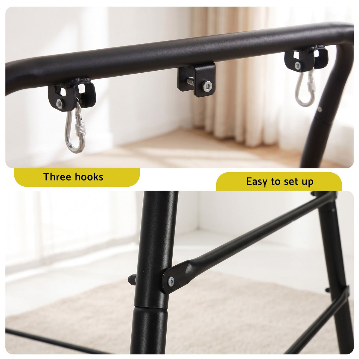 Gardeon Hammock Stand 135cm x180cm Steel Frame for Hanging Chairs Black Awezingly
