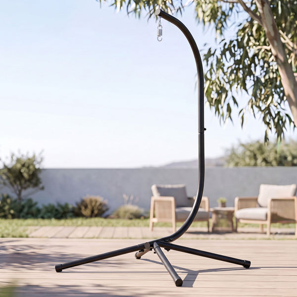 Gardeon Hammock Stand 150kg Capacity Metal Frame for Hanging Chairs Black Awezingly