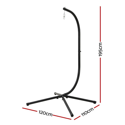 Gardeon Hammock Stand 150kg Capacity Metal Frame for Hanging Chairs Black