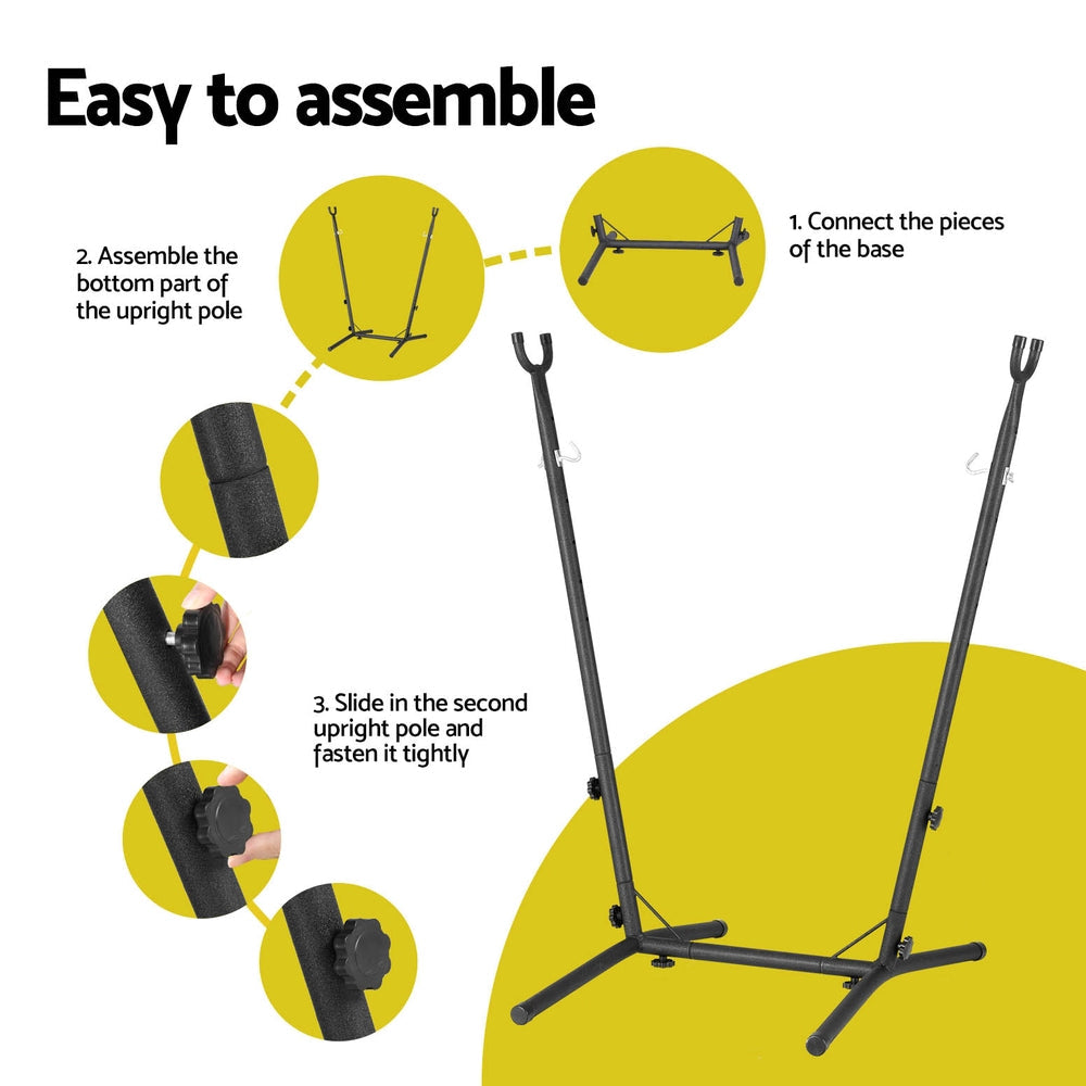 Gardeon Hammock Chair Stand Metal Frame Black Gardeon