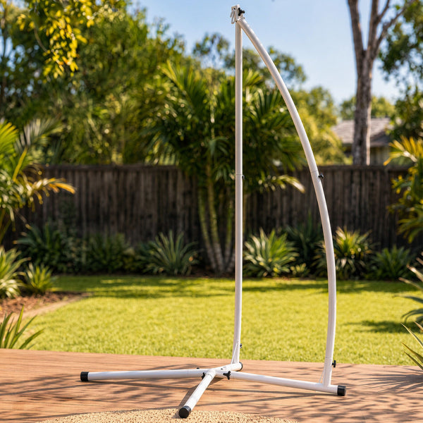 Gardeon Hammock Stand 150kg Capacity White Steel Frame for Hanging Chairs Awezingly