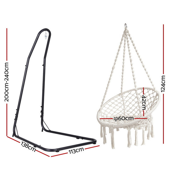 Gardeon Hammock Hanging Chair with Steel Stand Gardeon