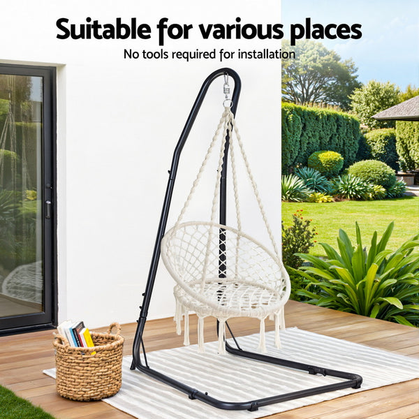 Gardeon Hammock Hanging Chair with Steel Stand Gardeon