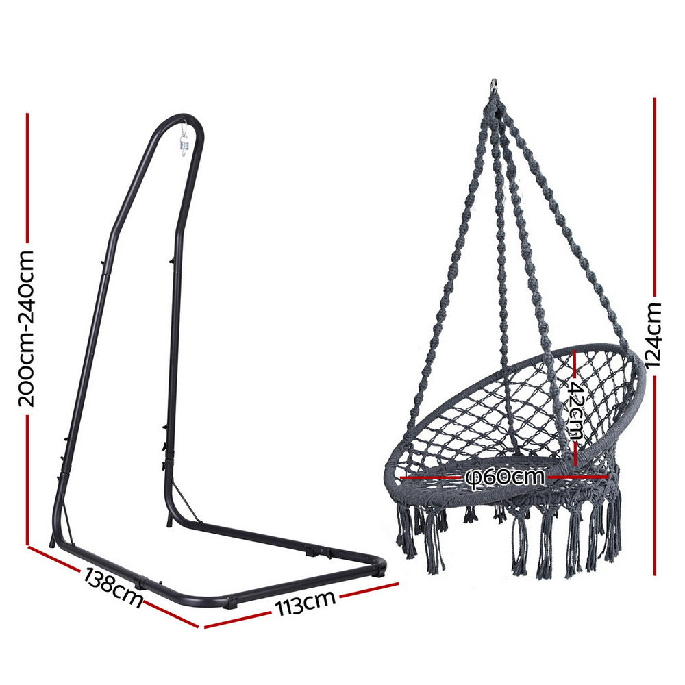 Gardeon Hammock Hanging Chair with Steel Stand Gardeon