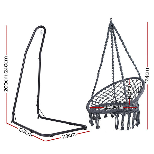 Gardeon Hammock Hanging Chair with Steel Stand Gardeon