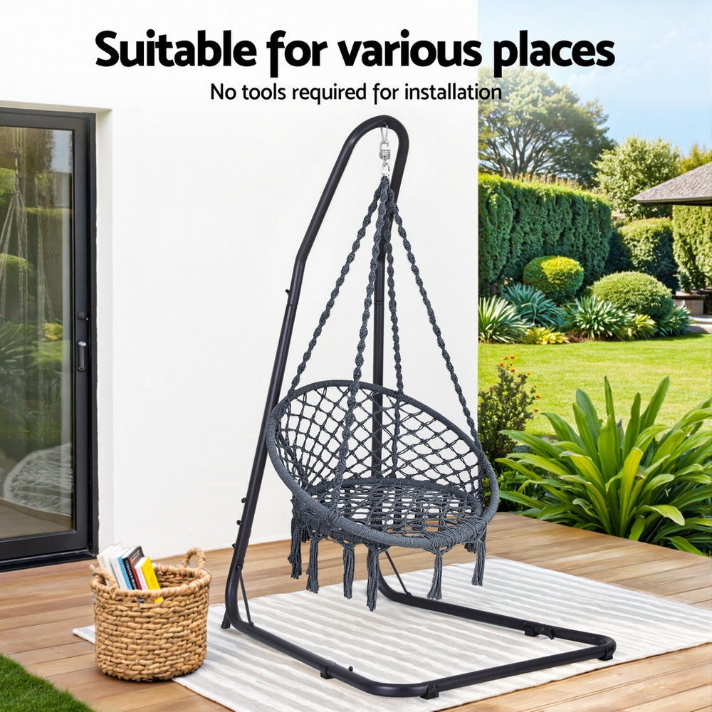 Gardeon Hammock Hanging Chair with Steel Stand Gardeon