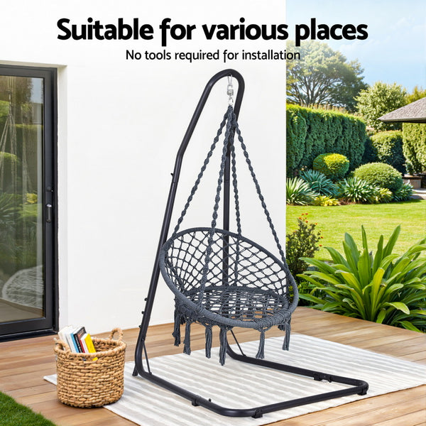 Gardeon Hammock Hanging Chair with Steel Stand Gardeon