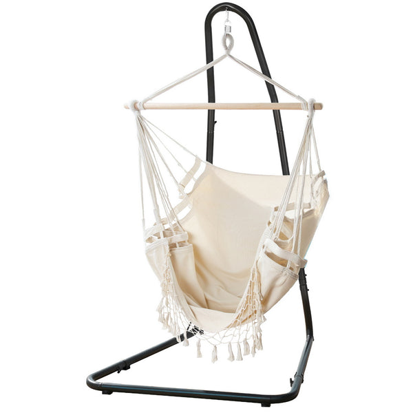 Gardeon Hammock Hanging Chair with Steel Stand Gardeon