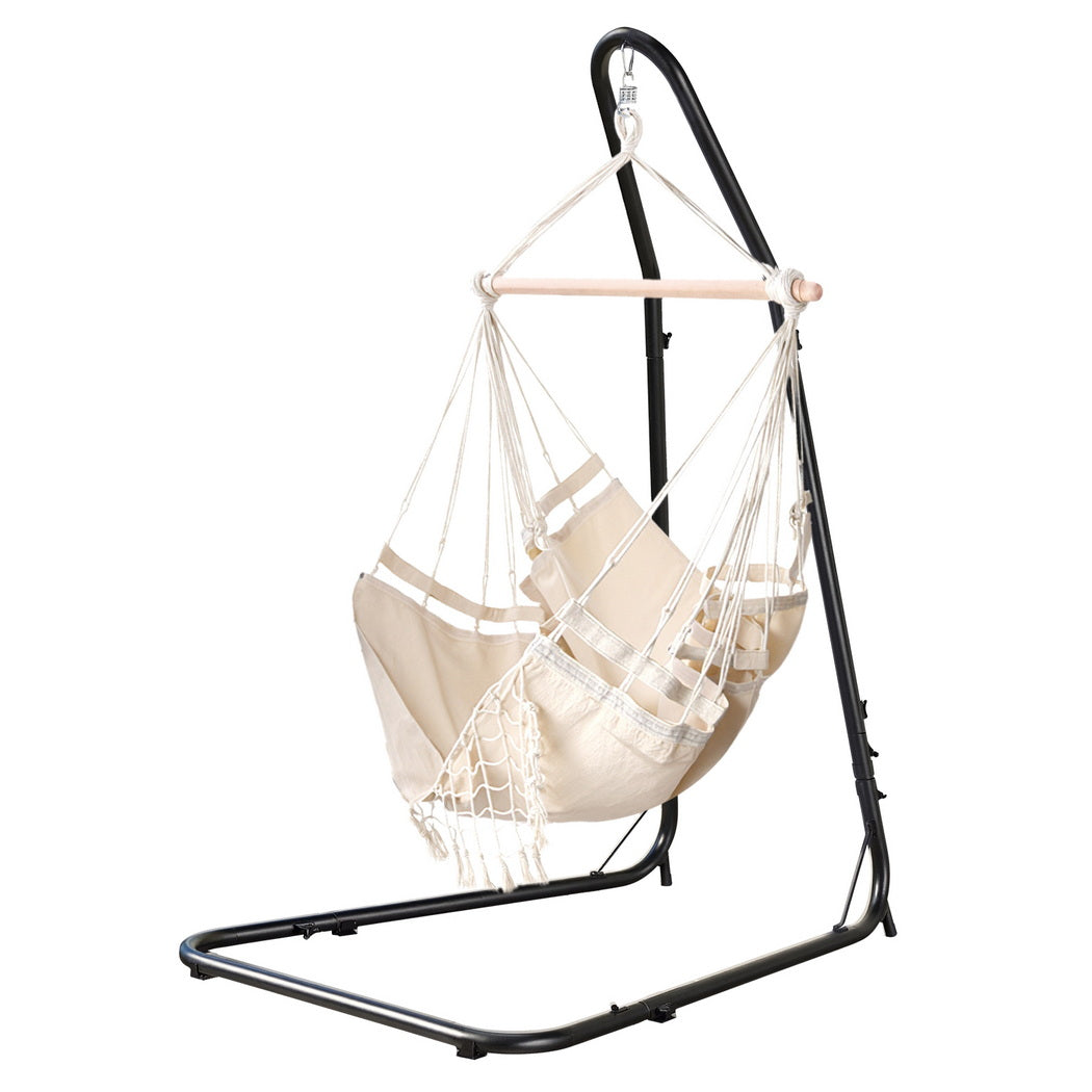 Gardeon Hammock Hanging Chair with Steel Stand Gardeon