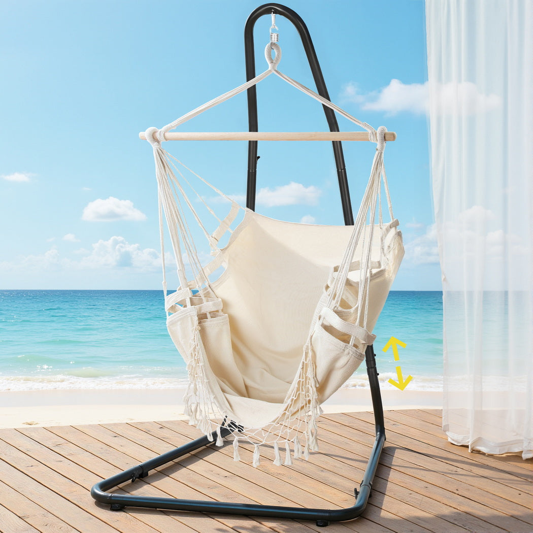 Gardeon Hammock Hanging Chair with Steel Stand Gardeon