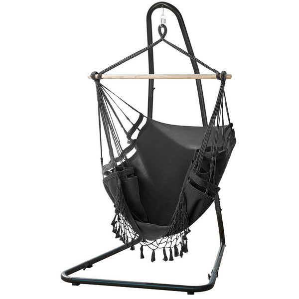 Gardeon Hammock Hanging Chair with Steel Stand Gardeon