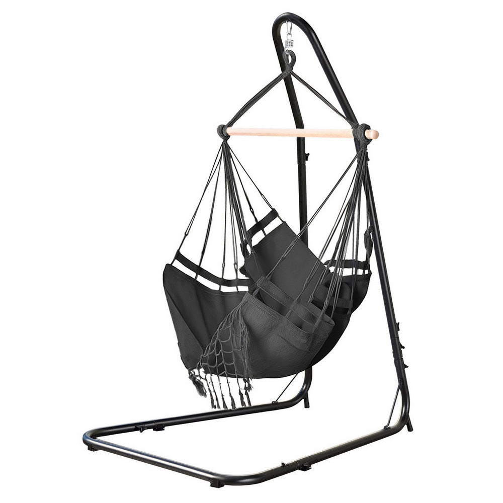 Gardeon Hammock Hanging Chair with Steel Stand Gardeon