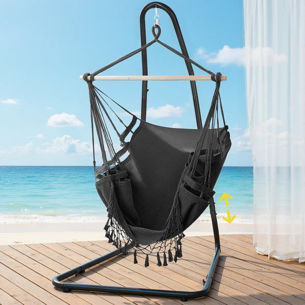 Gardeon Hammock Hanging Chair with Steel Stand Gardeon