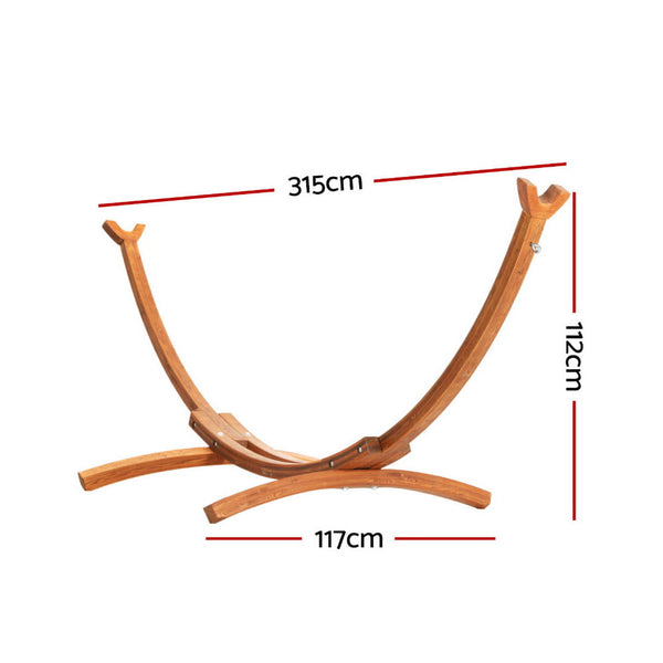 Gardeon Hammock Bed Stand Larch Wood 315cm Length Gardeon