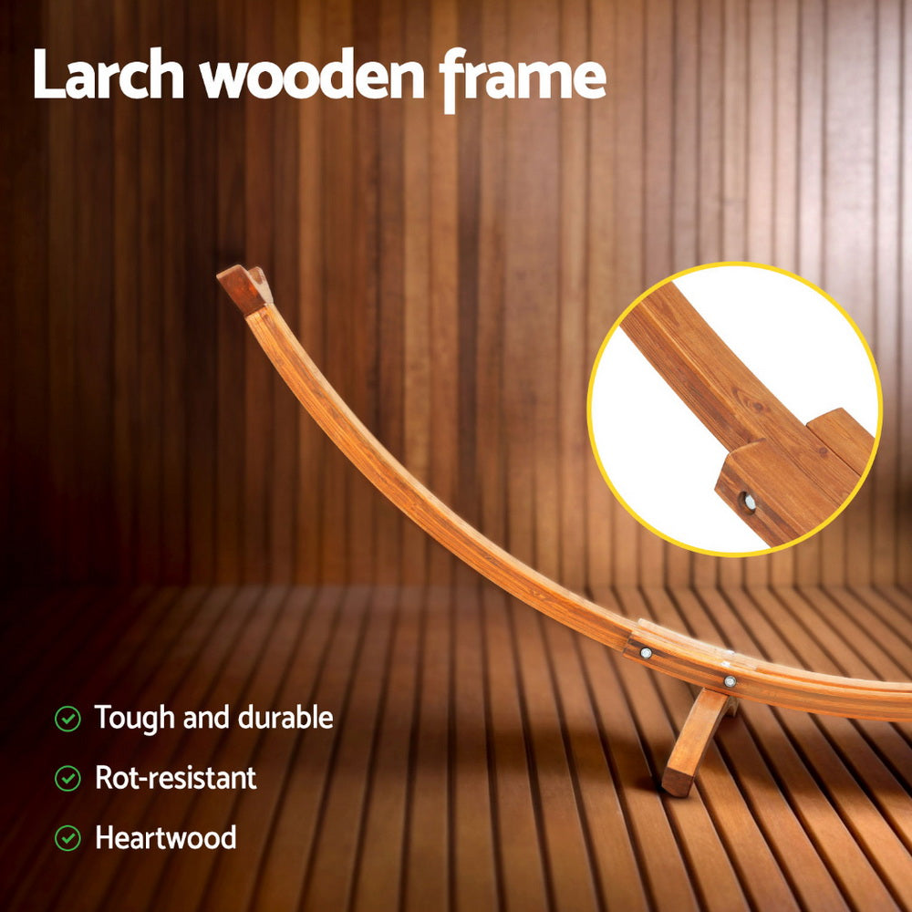 Gardeon Hammock Bed Stand Larch Wood 315cm Length Gardeon