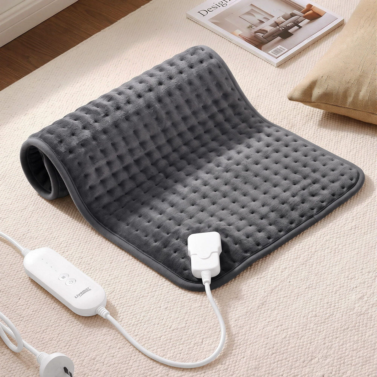 Livemor Heating Pad for Back Neck Shoulder Knee Arms Legs 60x30cm 4 Heat Settings Gift for Women Men Awezingly