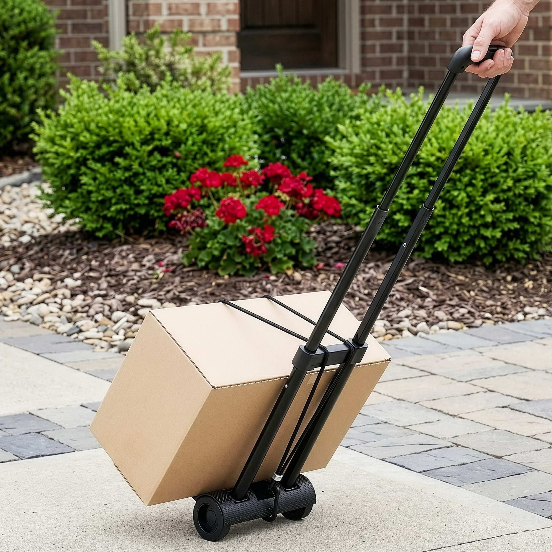 Giantz Folding Trolley Portable Hand Truck Lightweight Travel Luggage Black Awezingly