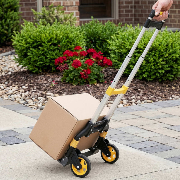 Giantz Folding Trolley Portable Hand Truck Lightweight Travel Luggage Silver Awezingly