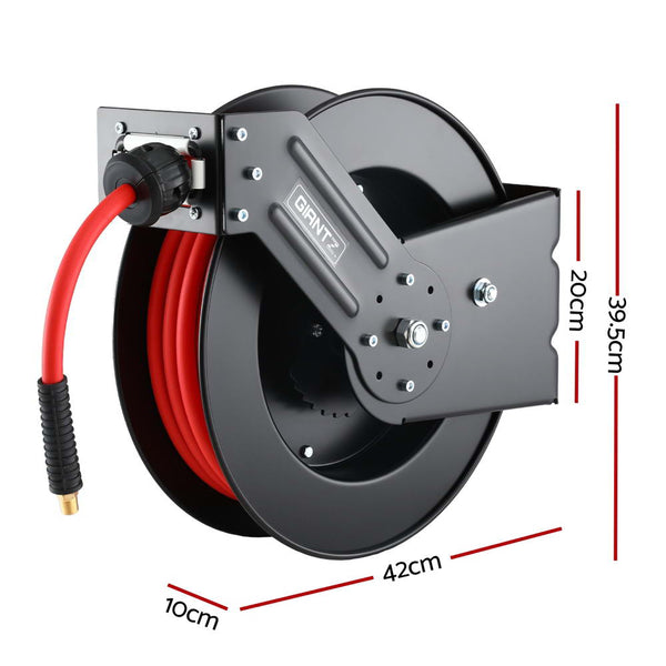 Giantz Air Hose Reel 3/8 IN x 15m Retractable Air Hose 300PSI Awezingly