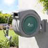 Green Fingers 20m Retractable Water Hose Reel, Wall Mounted Garden Hose 9-Pattern Nozzle