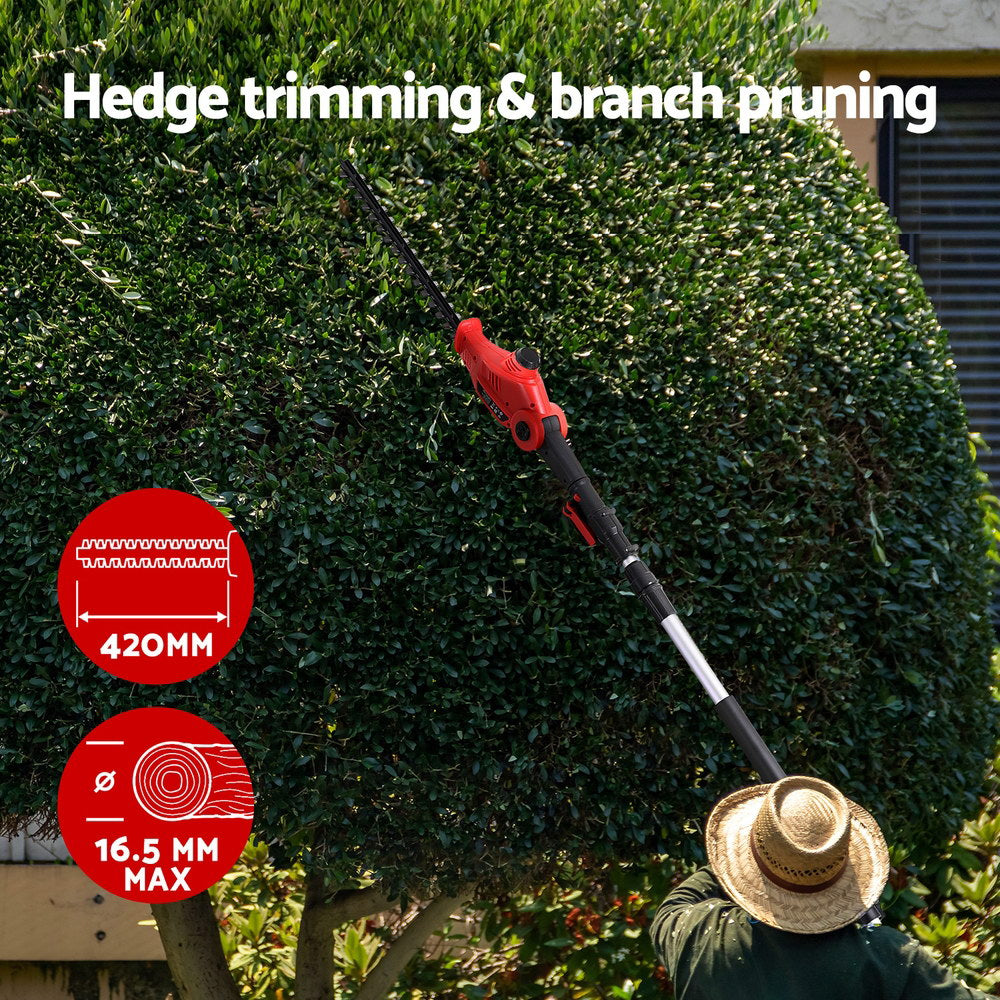 Giantz Cordless Pole Hedge Trimmer Garden Pruner Electric Cutter Giantz