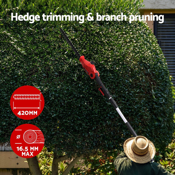 Giantz Cordless Pole Hedge Trimmer Garden Pruner Electric Cutter Giantz