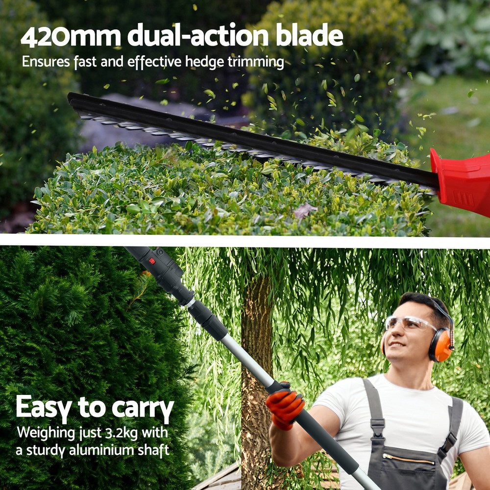 Giantz Cordless Pole Hedge Trimmer Garden Pruner Electric Cutter Giantz