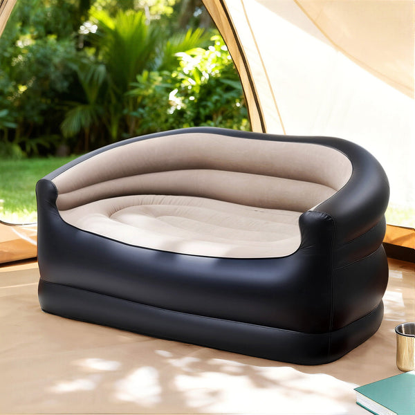 Gardeon Outdoor Air Sofa Inflatable Couch Two-Seater Lounge Chair with Pump Blow Up Couches for Camping Awezingly