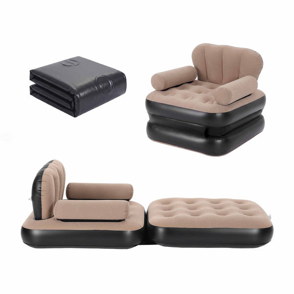 Gardeon Inflatable Chair Sun Lounge Air Sofa Blow Up Air Chair for Camping with Pump Awezingly